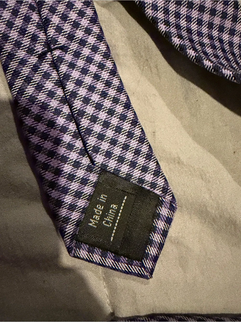 Merona Lavender and White Small Check Men's Tie